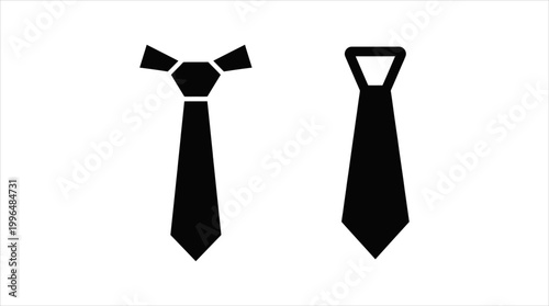 Diverse set of professional neckwear icons featuring a classic tie and stylish bow tie graphic