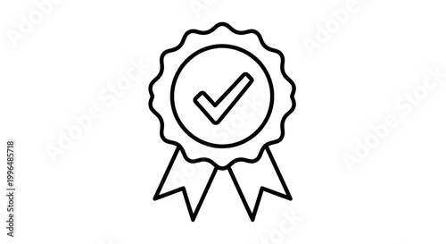 Award Ribbon with Medal Emblem Signifying Recognition, Achievement, and Excellence.