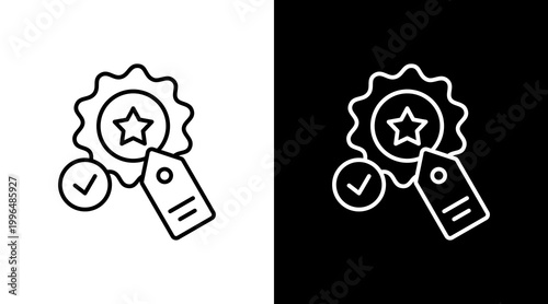 Brand Deal Outline White Icon Set Design