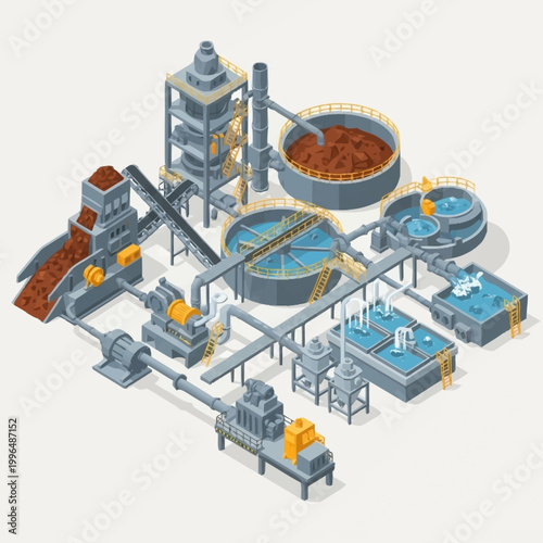 Industrial wastewater treatment plant process.