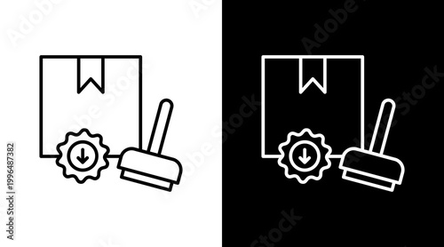 Import Stamp Outline White Icon Set Design