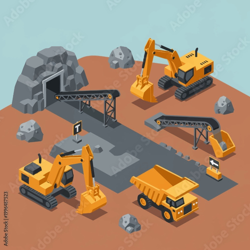 construction site with heavy machinery.