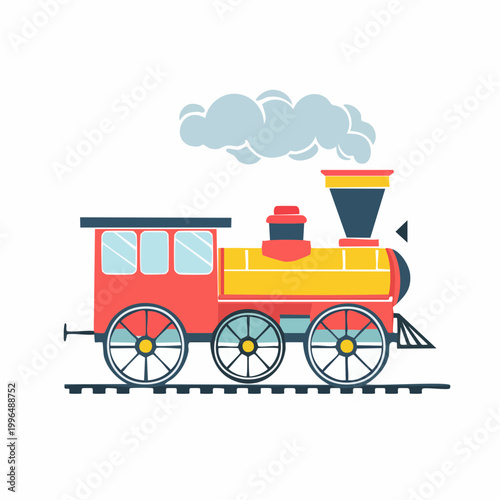 Colorful cartoon steam train illustration