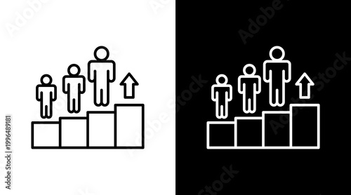Population Growth Outline White Icon Set Design