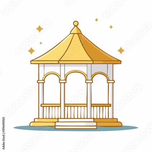 Golden Gazebo Illustration