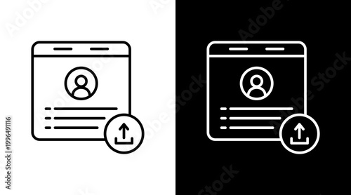 User Upload Outline White Icon Set Design