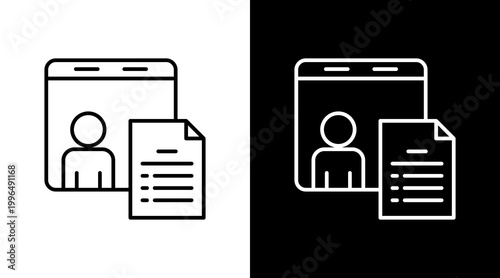 User Profile Outline White Icon Set Design