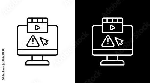 Content Report Outline White Icon Set Design