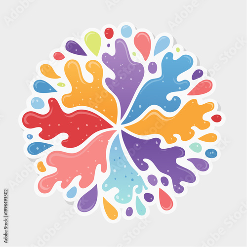 Colorful Splatter Paint Mandala Design