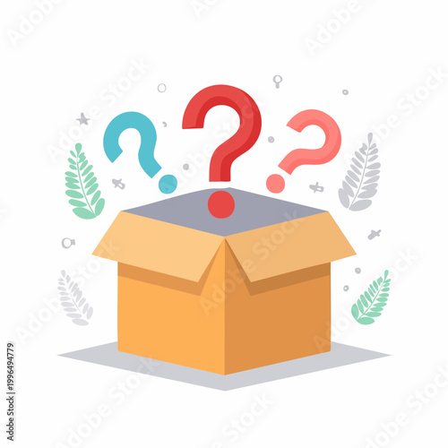 Mystery Box with Question Marks