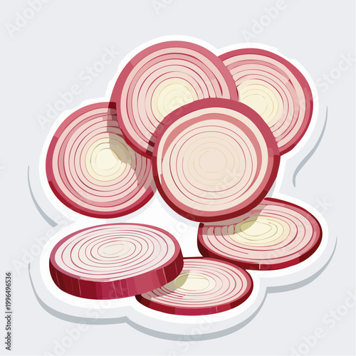 Sliced Red Onion Rings