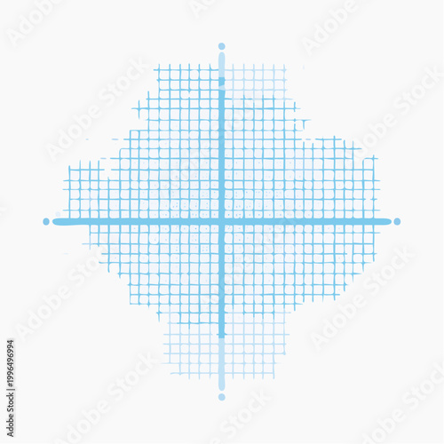 Abstract Blue Grid Pattern with Crosshairs