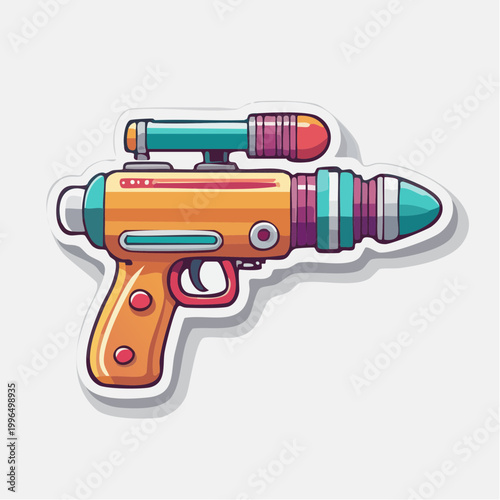 Retro Sci-Fi Ray Gun Sticker