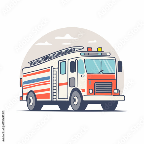 Cartoon Fire Truck Illustration