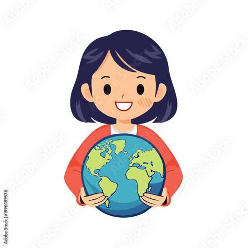 Child Holding Planet Earth