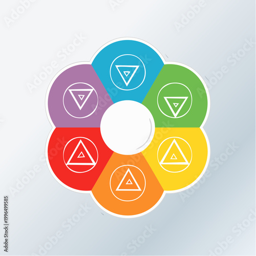 Chakra Symbol Diagram with Triangles and Circles