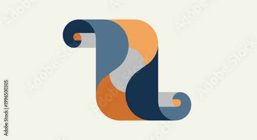 Colorful swirling abstract design element.