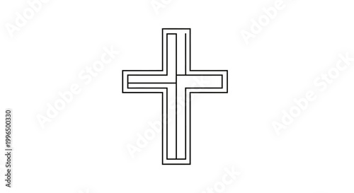 Cross Symbol Christian Religious Icon.