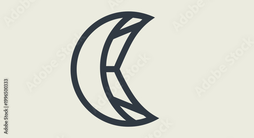Crescent Moon Shape Design Element.