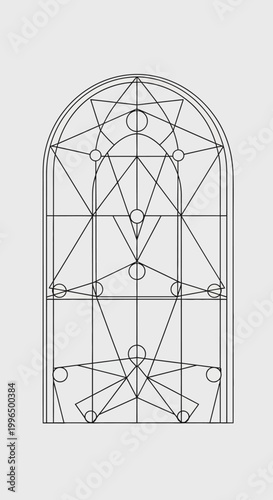 Detailed Gothic Architectural Window Design.