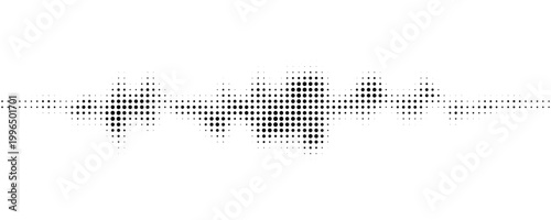 Vector retro grunge sound wave pattern. Audio equalizer halftone design with pulse effect