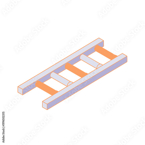 Simple Isometric Wooden Ladder