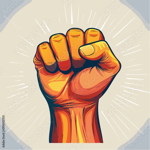 Fist Raised in Protest or Solidarity