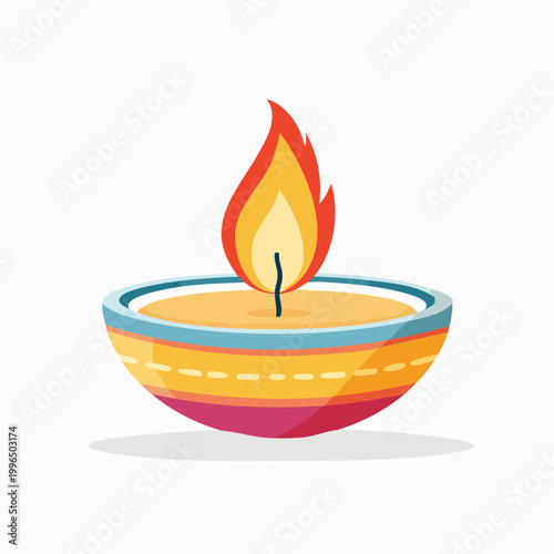 Diya Candle with Flame