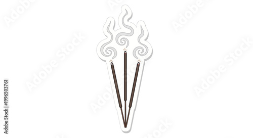 Foto Burning Incense Sticks with Swirling Smoke
