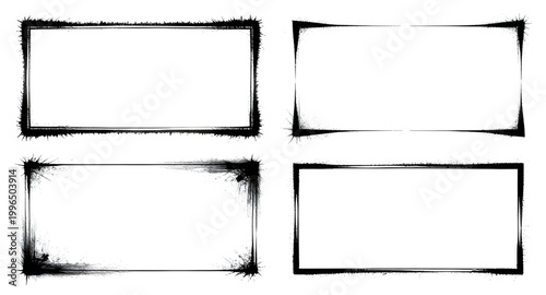 frame, grunge, black, rectangle, border, texture, rough, distressed, edge, design, element, vintage, dirty, outline, graphic, abstract