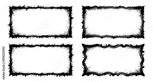 frame, grunge, black, rectangle, border, texture, rough, distressed, edge, design, element, vintage, dirty, outline, graphic, simple