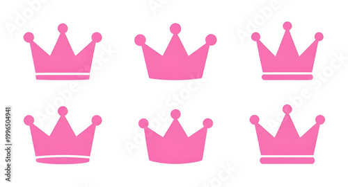 crown, princess, pink, royal, tiara, queen, fairy, cute, decorative, jewel, elegant, feminine, icon, graphic, design, vector, luxury