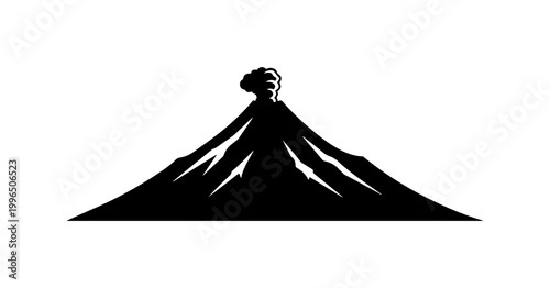 Volcano Eruption Silhouette Vector Illustration