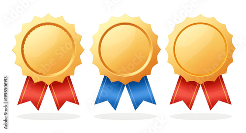 gold award medals, winner medal set, golden badges, first place medal, championship award, victory medals, premium gold badge, achievement medal, success award icons, honor badges, competition medals,