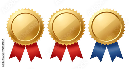 gold award medals, winner medal set, golden badges, first place medal, championship award, victory medals, premium gold badge, achievement medal, success award icons, honor badges, competition medals,