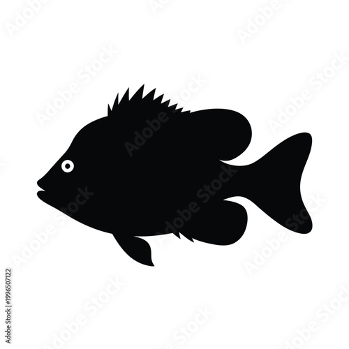 fish silhouette side view black on white background