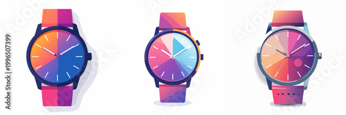 Watch Collection Featuring Colorful Gradient Faces with Modern Design