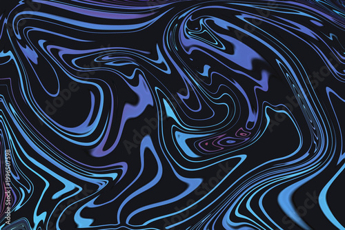 Slika na platnu Abstract Fluid Art in Blue and Purple Tones: Captivating liquid art with swirling, ethereal patterns in shades of blue and purple