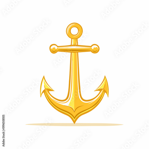Golden Anchor Illustration