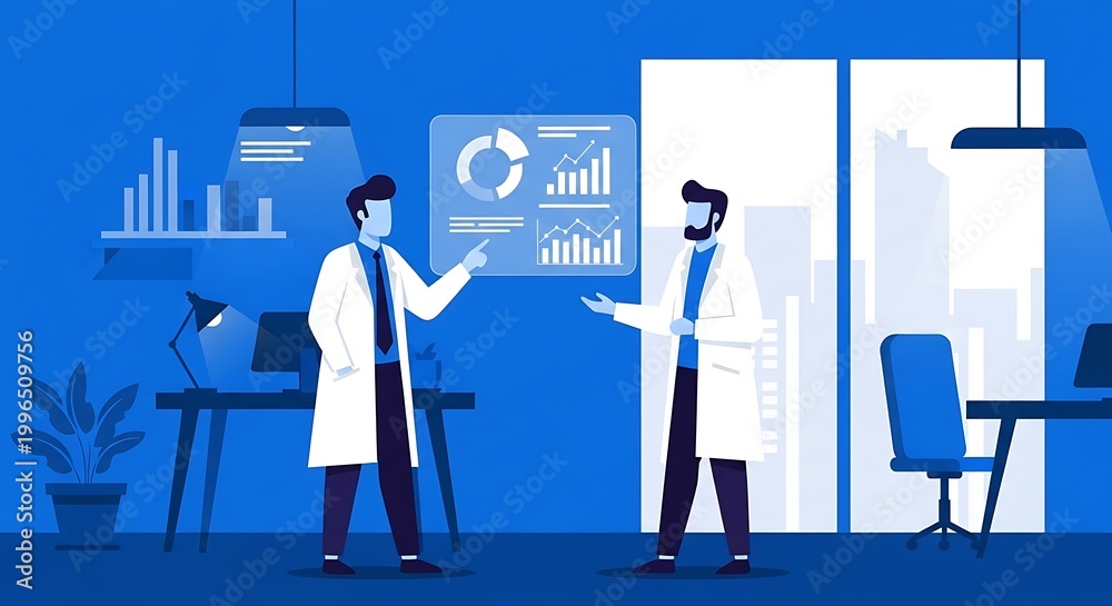 Fototapeta premium Doctors discussing medical research data.