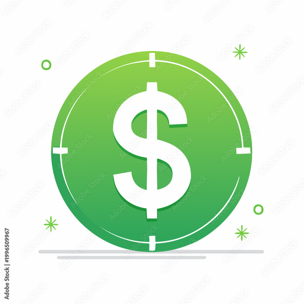 Obraz premium Dollar Sign Target Icon