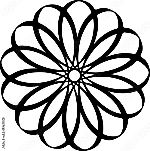abstract geometric floral mandala vector circular line art spirograph flower