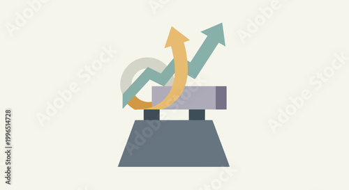 Business Growth Chart with Arrows.