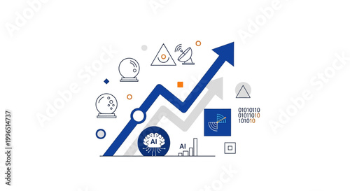 Business Growth Chart with Arrow.