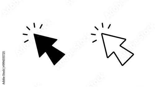 Spark Cursor icon. outline glyph flat filled line style