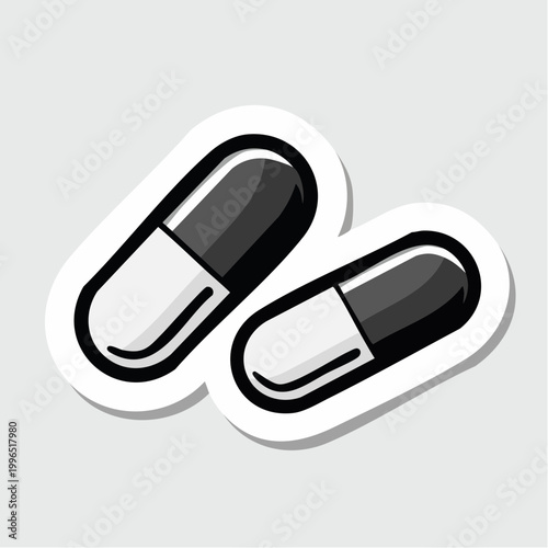 Two Black and White Capsules