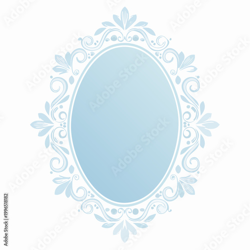 Ornate Oval Mirror with Floral Scrollwork Frame