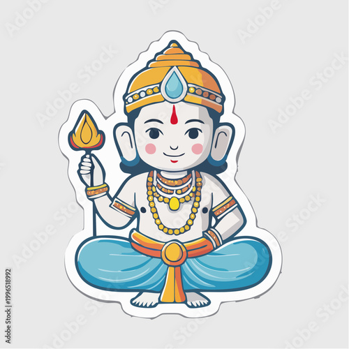 Charming illustration of Kubera, Hindu god of wealth