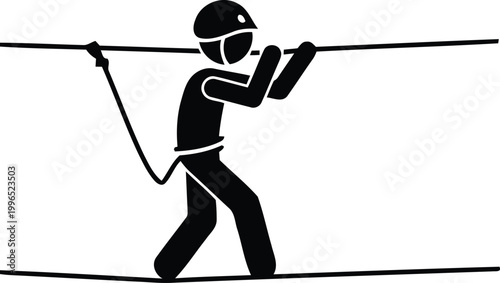 High ropes course adventure activity icon