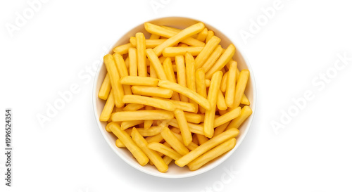 Bowl of crispy french fries with fast food with junk food with side dish